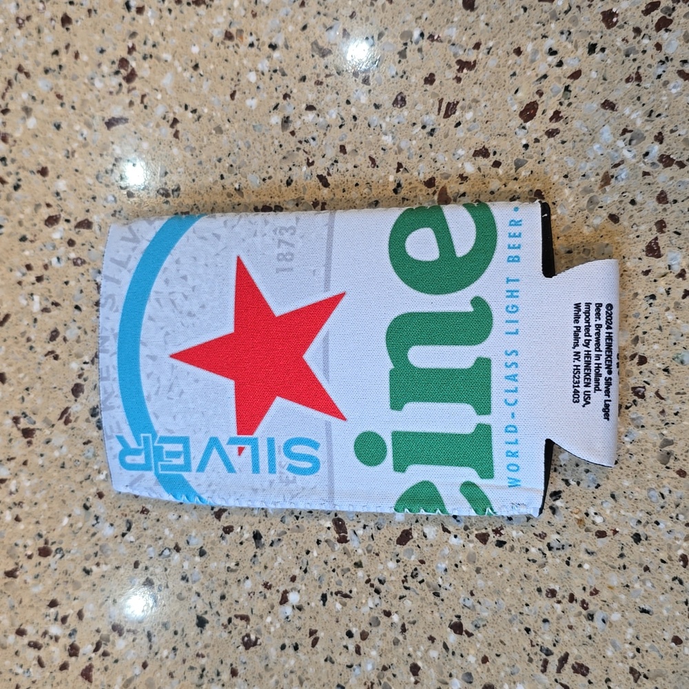 Heineken Silver Slim Can Koozie 12oz NWOT